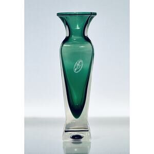 Vintage 1998 Royal Gallery Emerald Green Italian Vase 8.5"x2.5"
